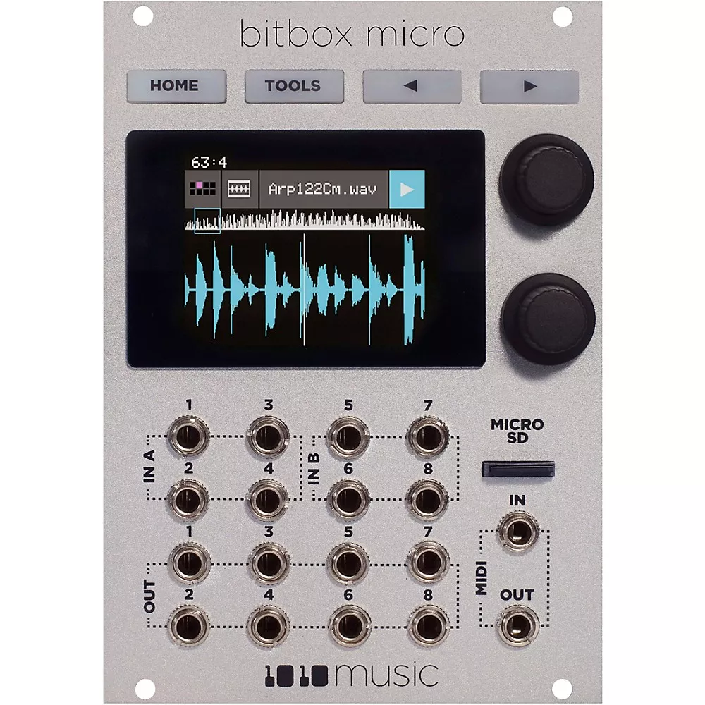 1010music Bitbox Micro Eurorack Compact Sampler with Touchscreen – White