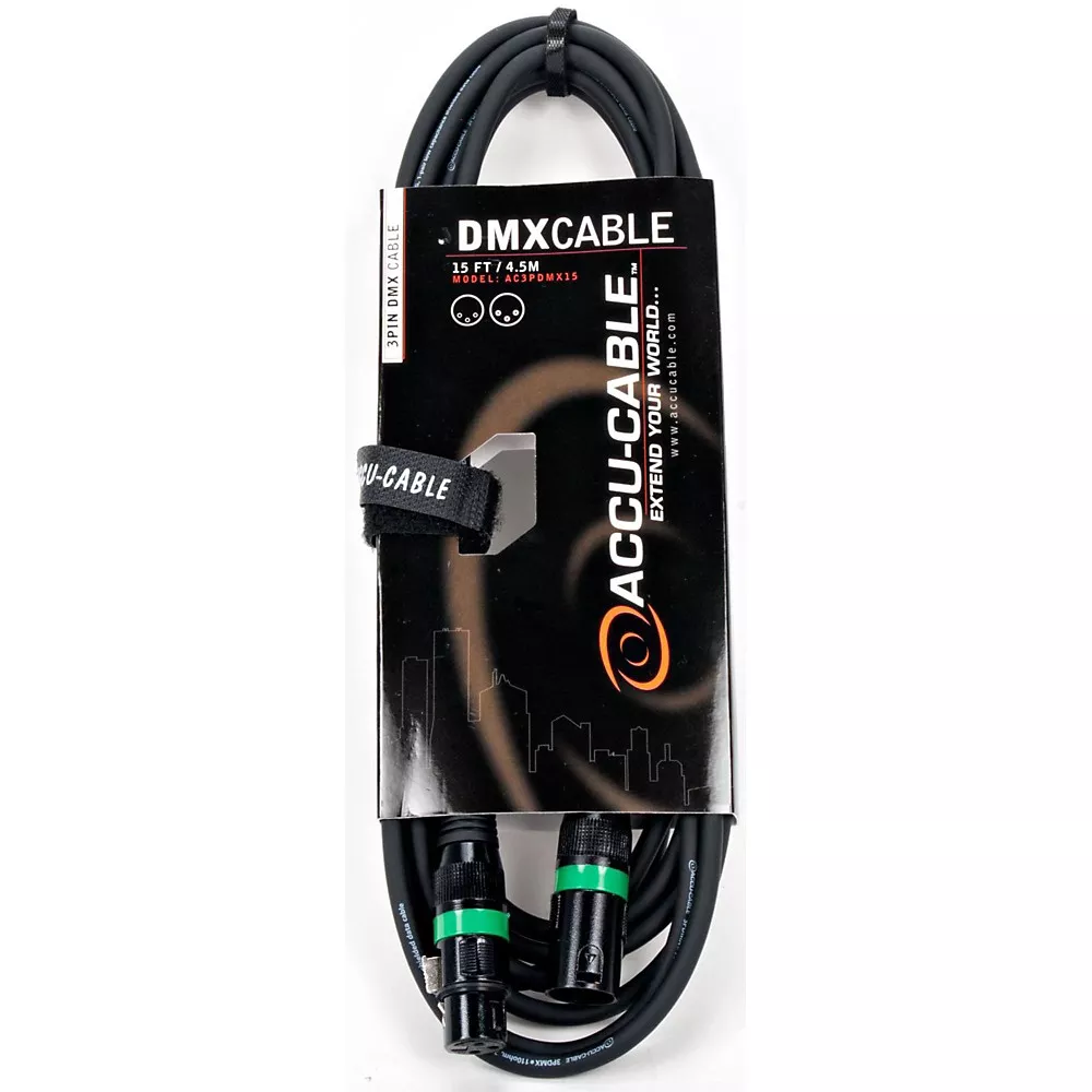 ACCU CABLE 3-Pin DMX Lighting Cable 15 ft.
