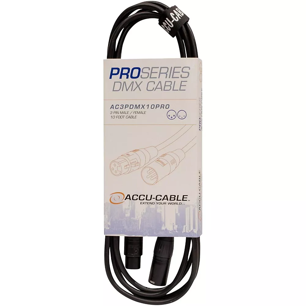ACCU CABLE AC3PDMX5PRO Professional DMX Lighting Cable 10 ft.