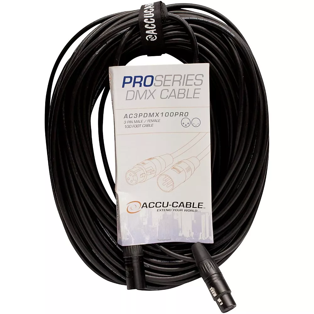 ACCU CABLE AC3PDMX5PRO Professional DMX Lighting Cable 100 ft.
