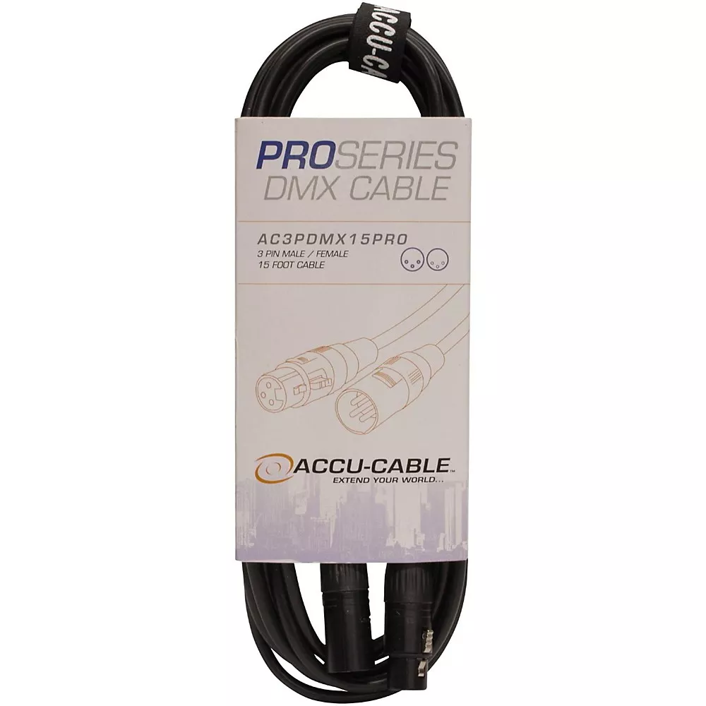 ACCU CABLE AC3PDMX5PRO Professional DMX Lighting Cable 15 ft.