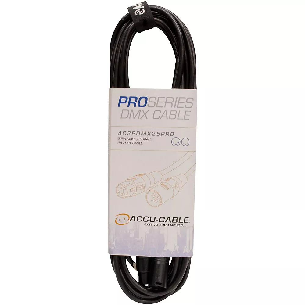 ACCU CABLE AC3PDMX5PRO Professional DMX Lighting Cable 25 ft.