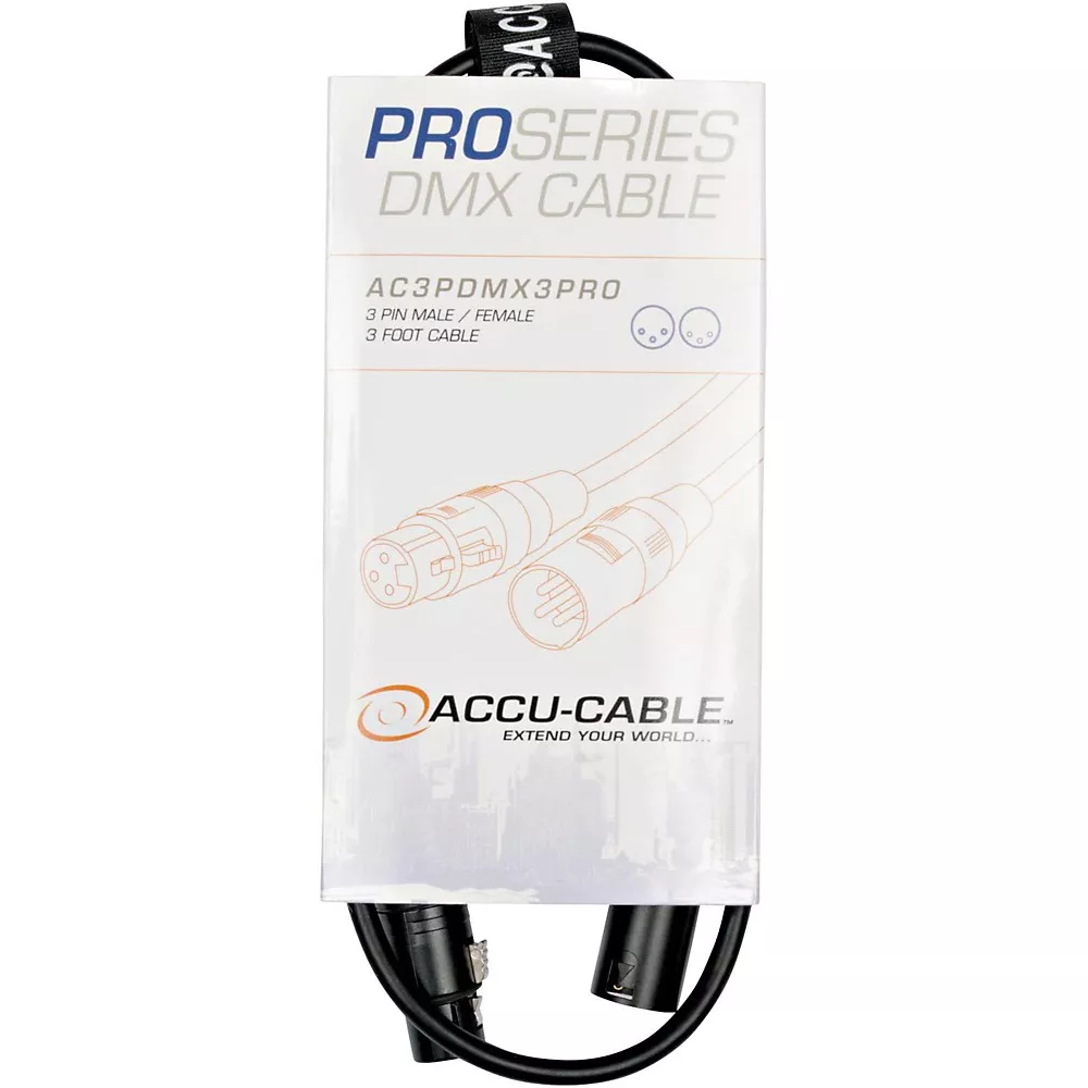 ACCU CABLE AC3PDMX5PRO Professional DMX Lighting Cable 3 ft.