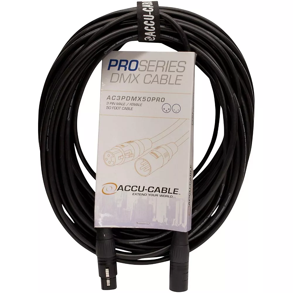 ACCU CABLE AC3PDMX5PRO Professional DMX Lighting Cable 50 ft.