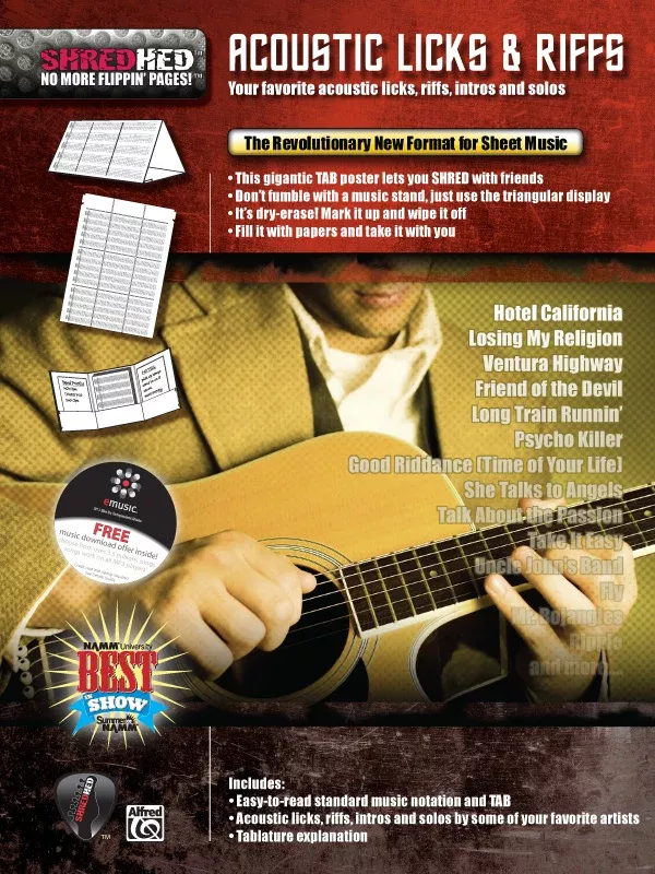 Acoustic Licks & Riffs: Guitar Poster / Folder / Triangular Display