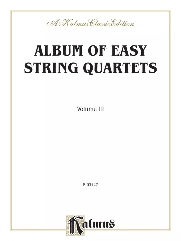 Album of Easy String Quartets, Volume III (Pieces by Bach, Haydn, Mozart, Beethoven, Schumann, Mendelssohn, and others): Viola