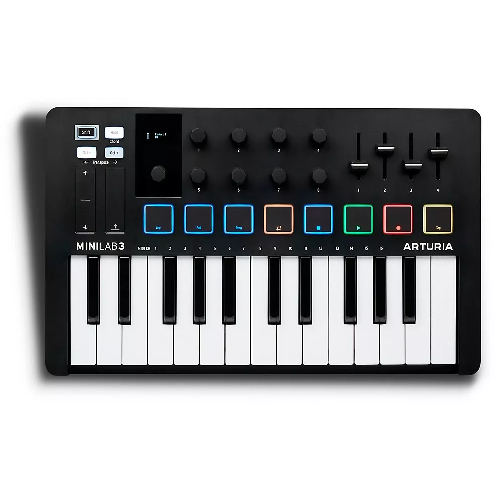 Arturia MiniLab 3 25-Key Hybrid Keyboard Controller - Black