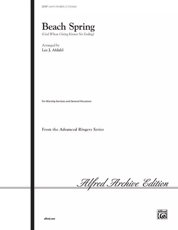 Beach Spring: Handbells 3-5 Octaves Sheet