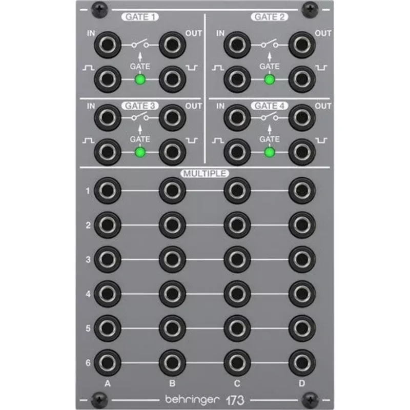 Behringer 173 QUAD GATE and Multiples Eurorack Module (DEMO)