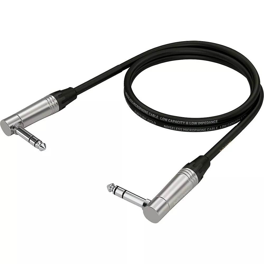 Behringer Gold Performance Instrument Patch Cable with 1/4" TRS Right Angled Connectors 3 ft. Black