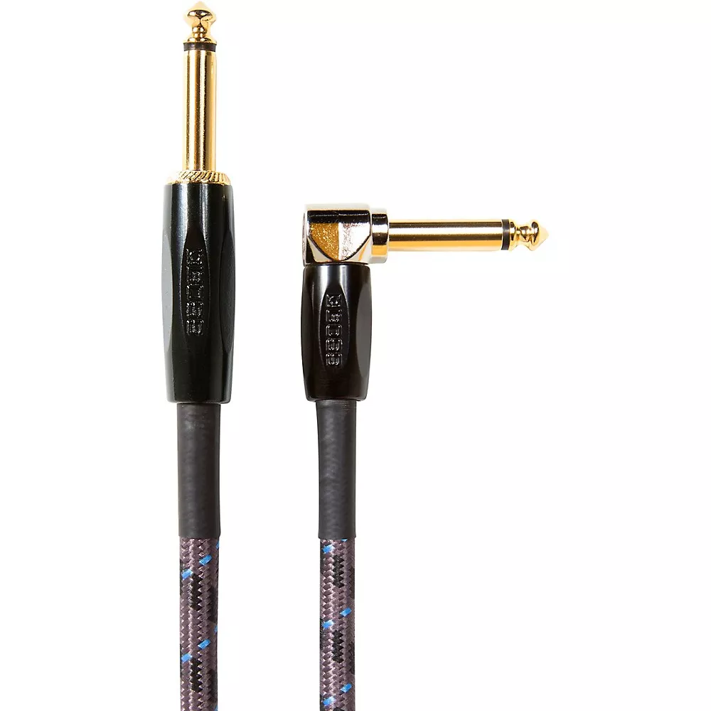 BOSS BIC-25A Instrument Cable, Angled/Straight 1/4" Jack 25 ft. Black