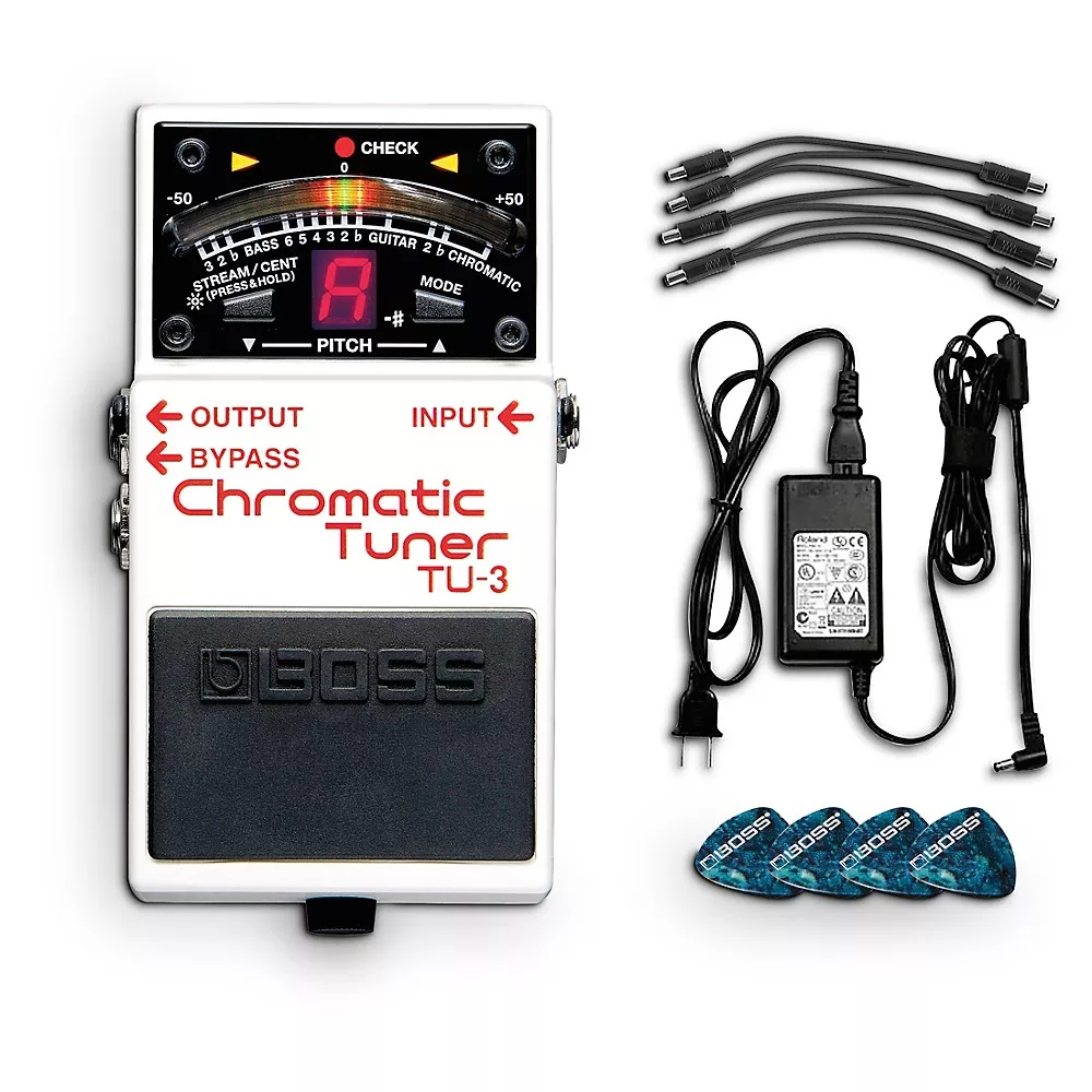 BOSS TU-3 Chromatic Tuner Pedal Power Solution Bundle