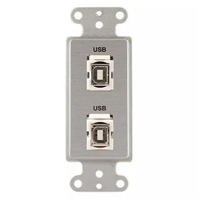 Covid D1232F-CA Keystone USB-2-BA Wall Plate (Clear Anodized)