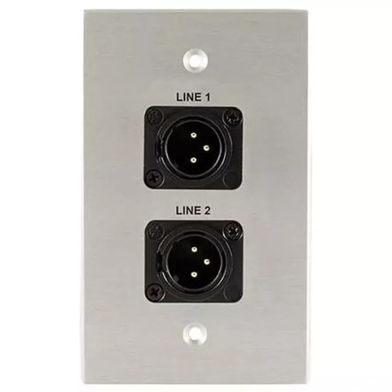 Covid W1226S-CA 2 Neutrik 3 Pin XLR Male Wall Plate (Clear Anodized)