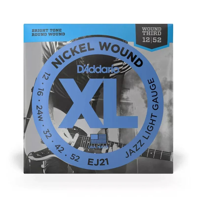 D’Addario EJ21 Nickel Wound Electric Guitar Strings, Jazz Light, 12-52