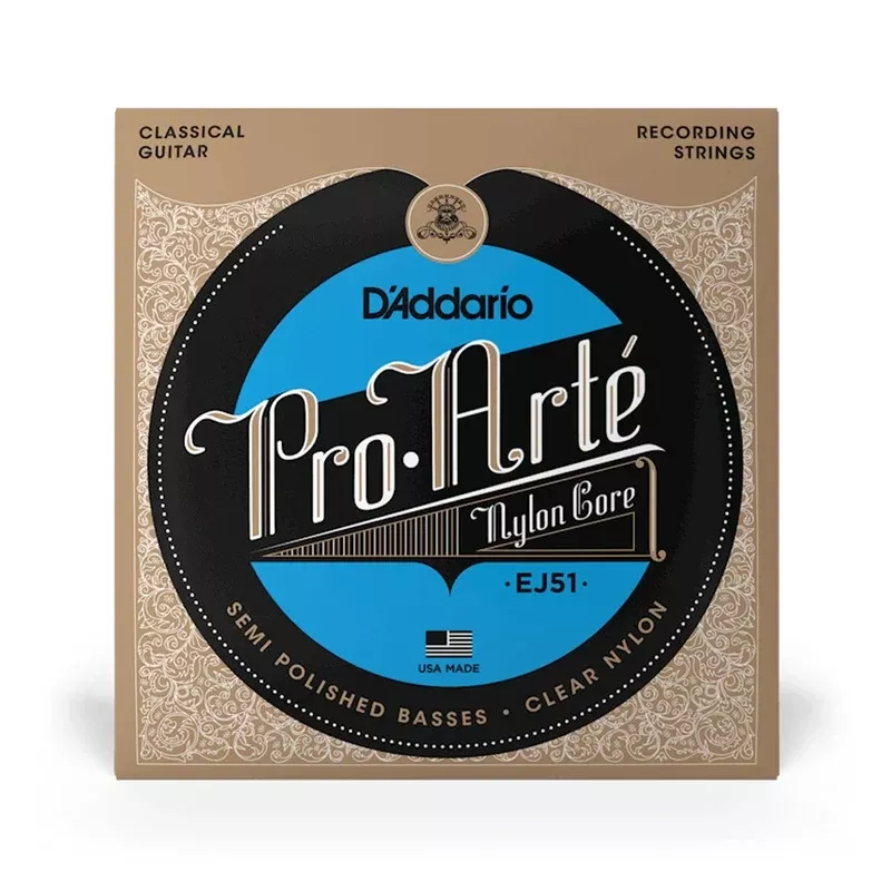 D’Addario EJ51 Pro-Arte with Polished Basses Classical Guitar Strings, Hard Tension