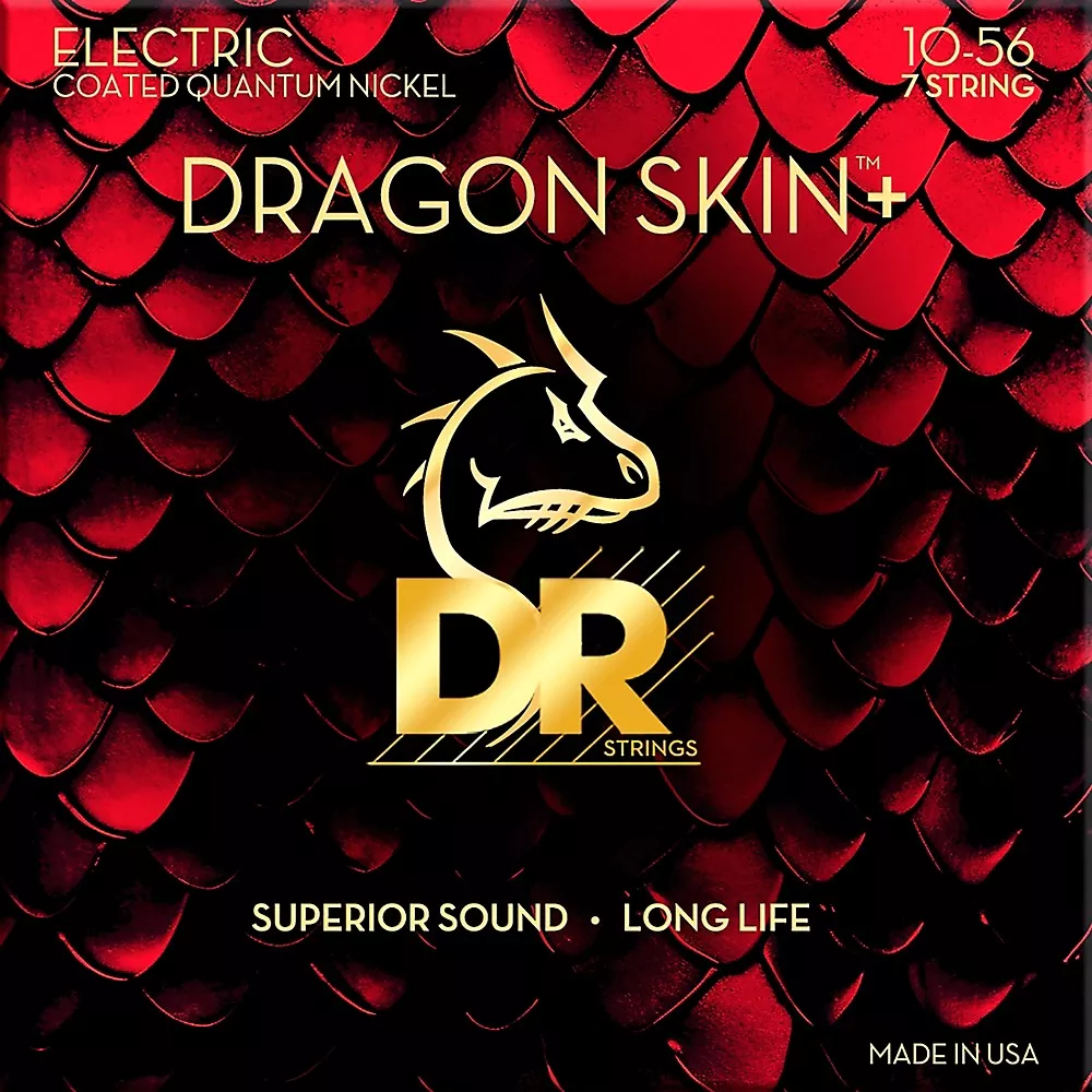 DR Strings Dragon Skin+ Coated Accurate Core Technology 7-String Nickel Electric Guitar Strings 9 - 52