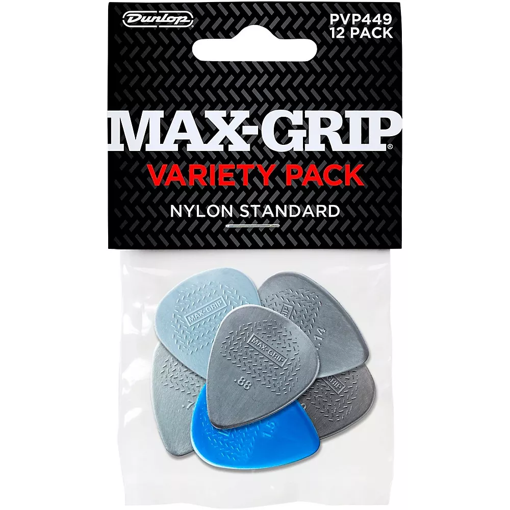 Dunlop Max-Grip Nylon Standard Guitar Picks Variety Pack - 12 Pack