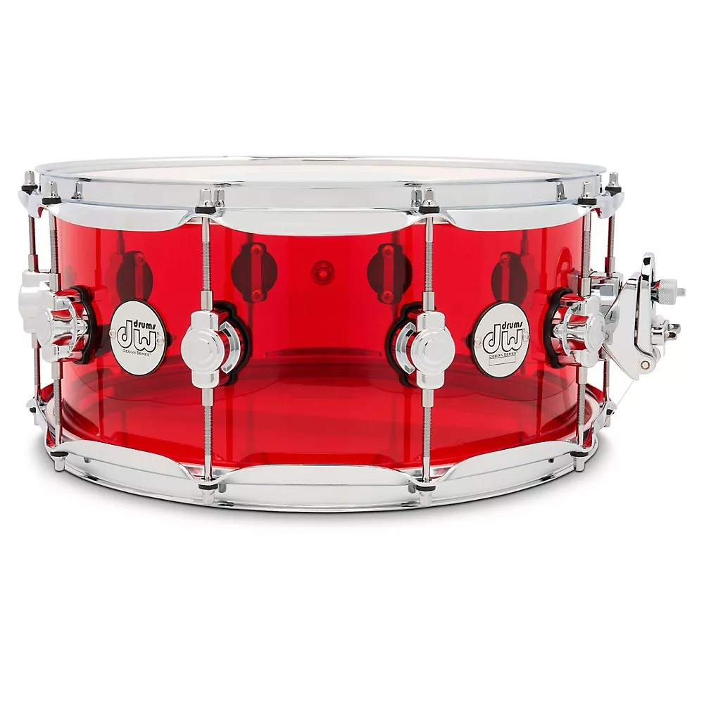 DW Design Series Acrylic Ruby Snare Drum 14 x 6.5 in. Ruby Glass