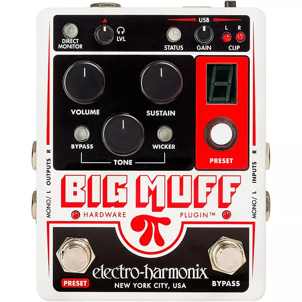 Electro-Harmonix Big Muff Pi Hardware Plugiin Harmonic Distortion/Sustainer Effects Pedal White