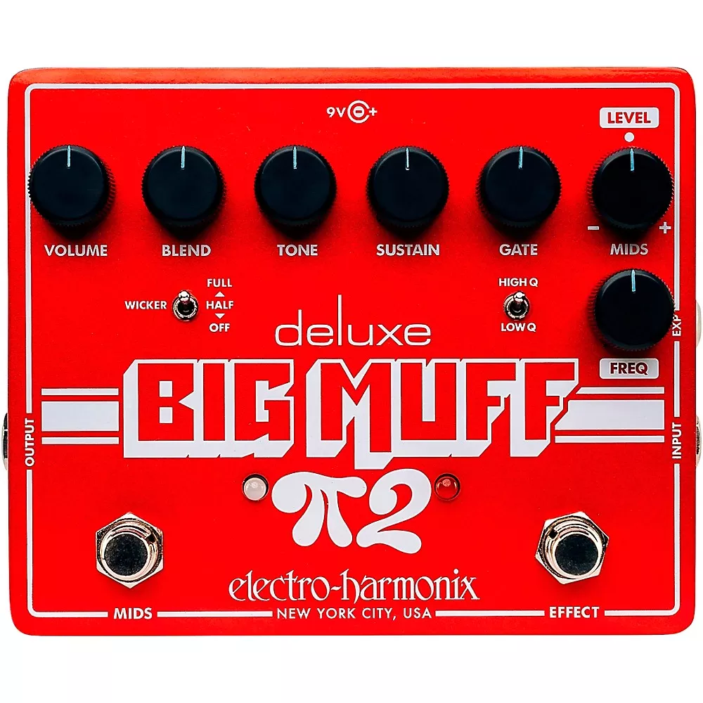 Electro-Harmonix Deluxe Big Muff Pi 2 Fuzz Effects Pedal With Tone Wicker - Red