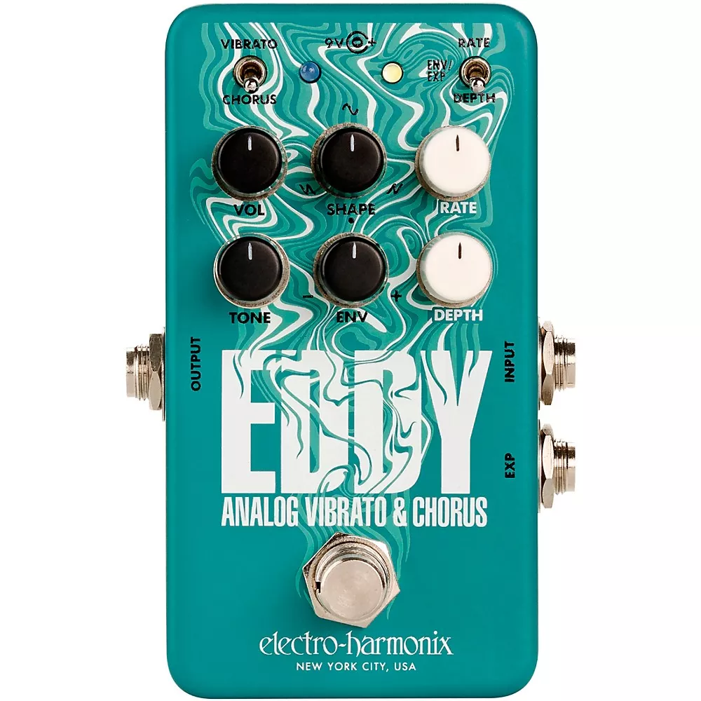 Electro-Harmonix Eddy Analog Vibrato & Chorus Guitar Effects Pedal Mint Green