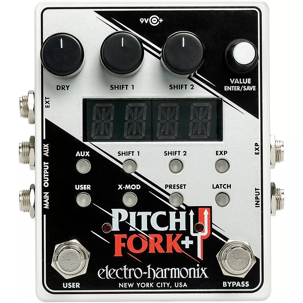 Electro-Harmonix Pitch Fork+ Polyphonic Pitch Shifter Effects Pedal White
