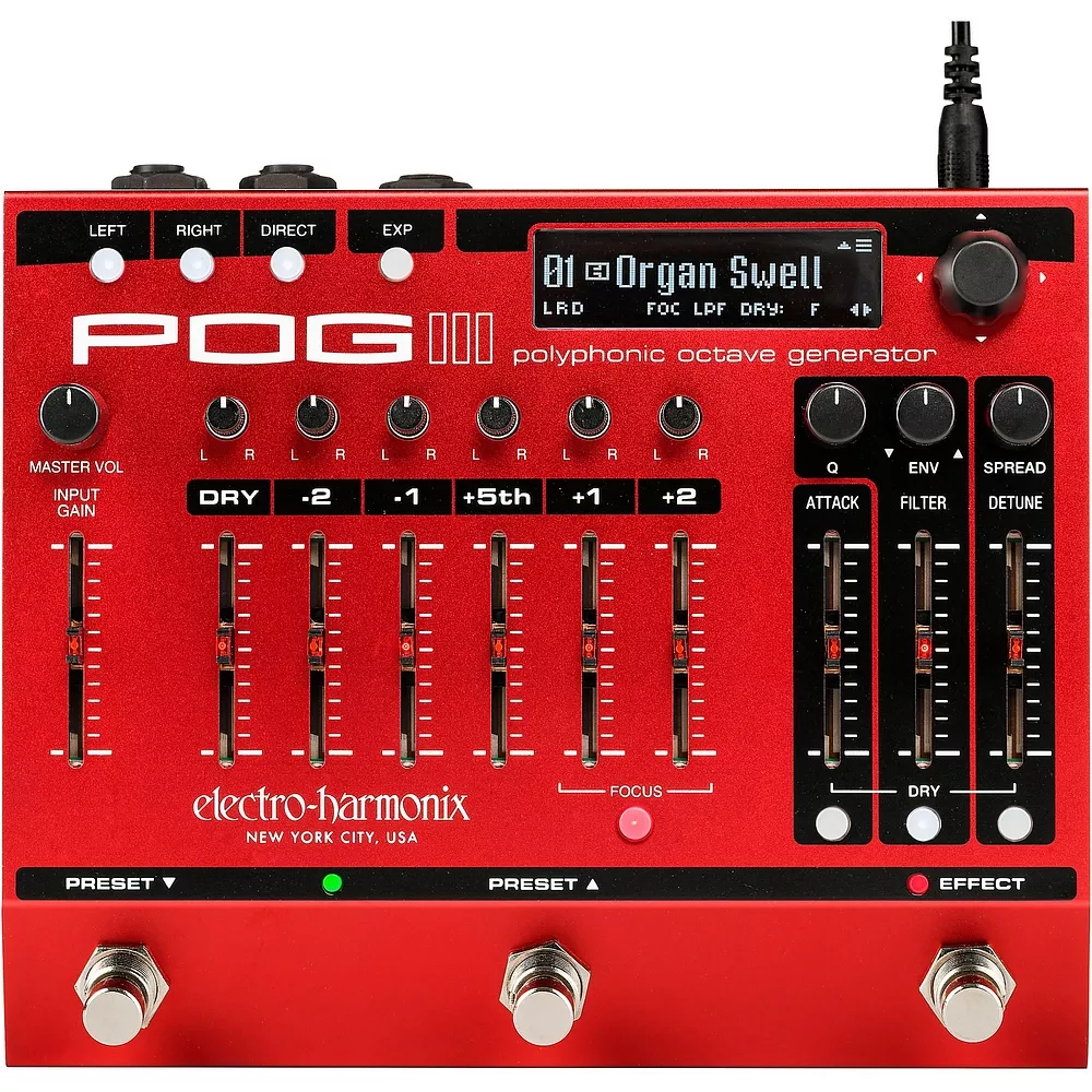 Electro-Harmonix POG3 Polyphonic Octave Generator Effects Pedal - Red