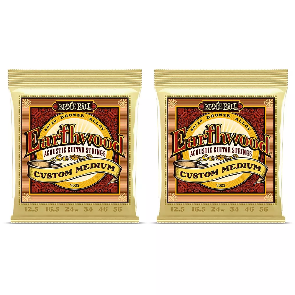 Ernie Ball 2005 Earthwood 80/20 Custom Medium Acoustic Strings 2-Pack