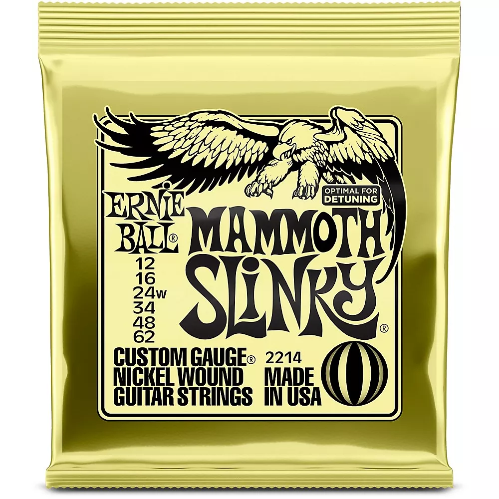 Ernie Ball Mammoth Slinky Nickel Wound Electric Guitar Strings, Gauge 12 - 62