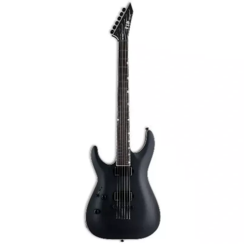 ESP LTD MH-1000 Baritone Left-Handed Electric Guitar Black Satin