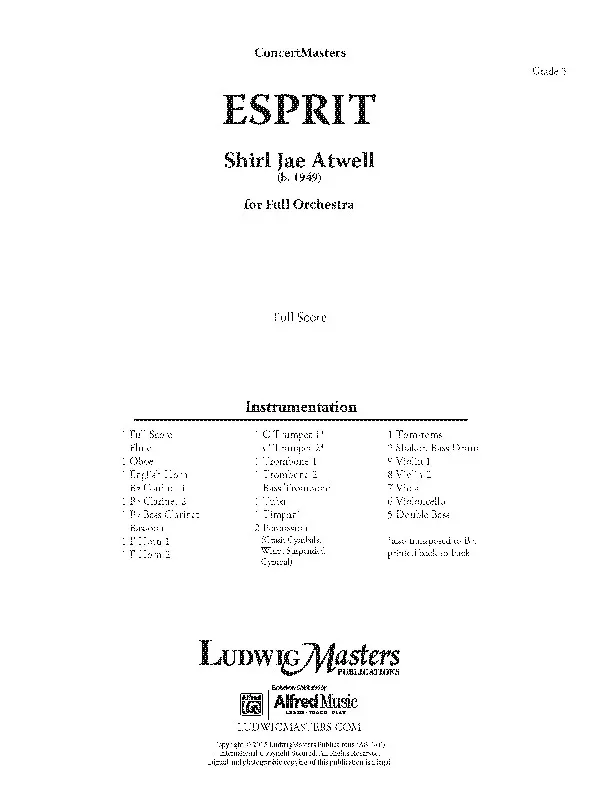 Esprit: Full Orchestra Conductor Score