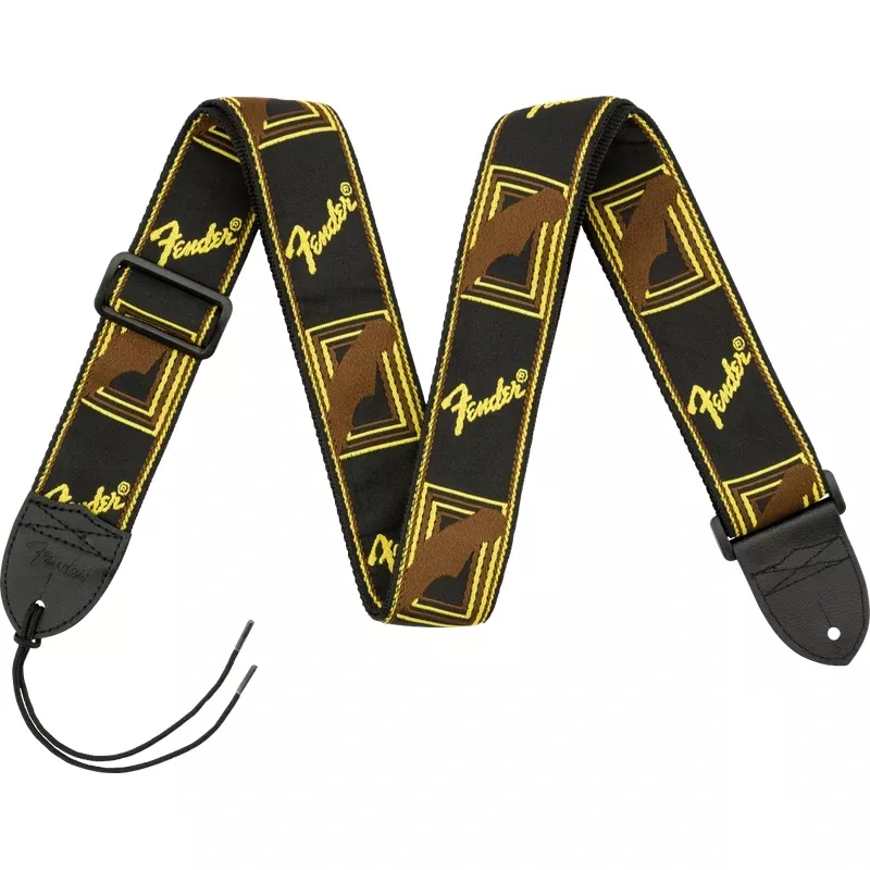 Fender 2″ Monogrammed Strap – Black/Yellow/Brown