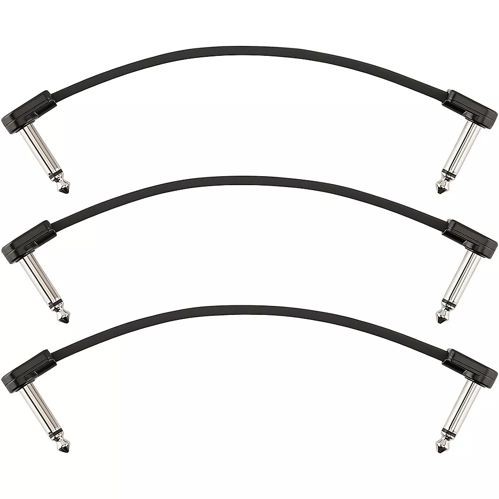 Fender Blockchain Patch Angle to Angle Cables, 3-Pack 6 in. Black