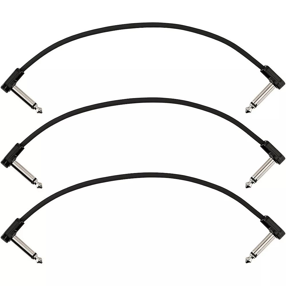 Fender Blockchain Patch Angle to Angle Cables, 3-Pack 8 in. Black