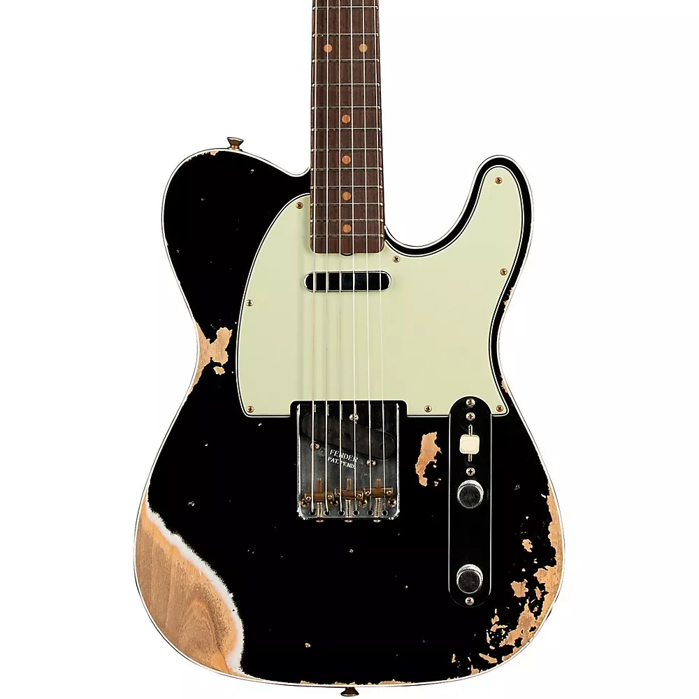 Fender Custom Shop 1960 Telecaster Custom Heavy Relic Electric Guitar Aged Black