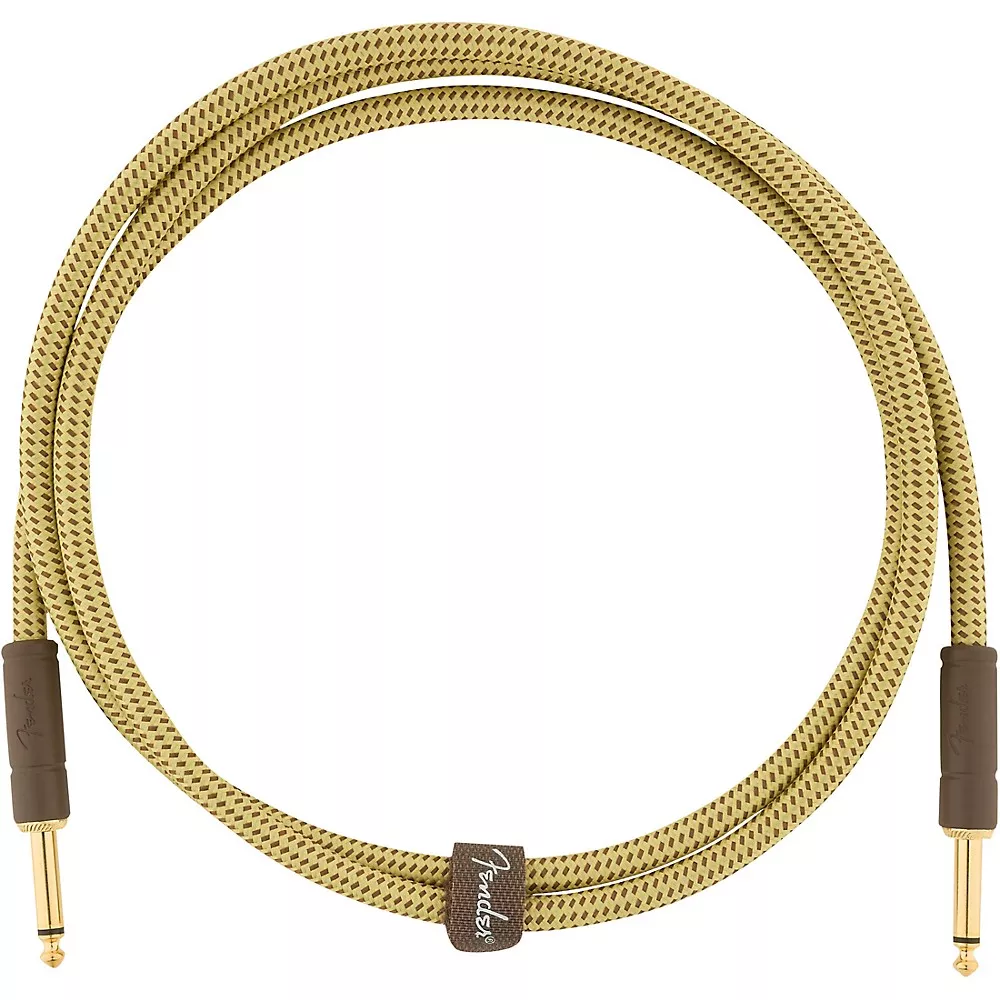 Fender Deluxe Series Straight to Straight Instrument Cable - 5 ft. Yellow Tweed