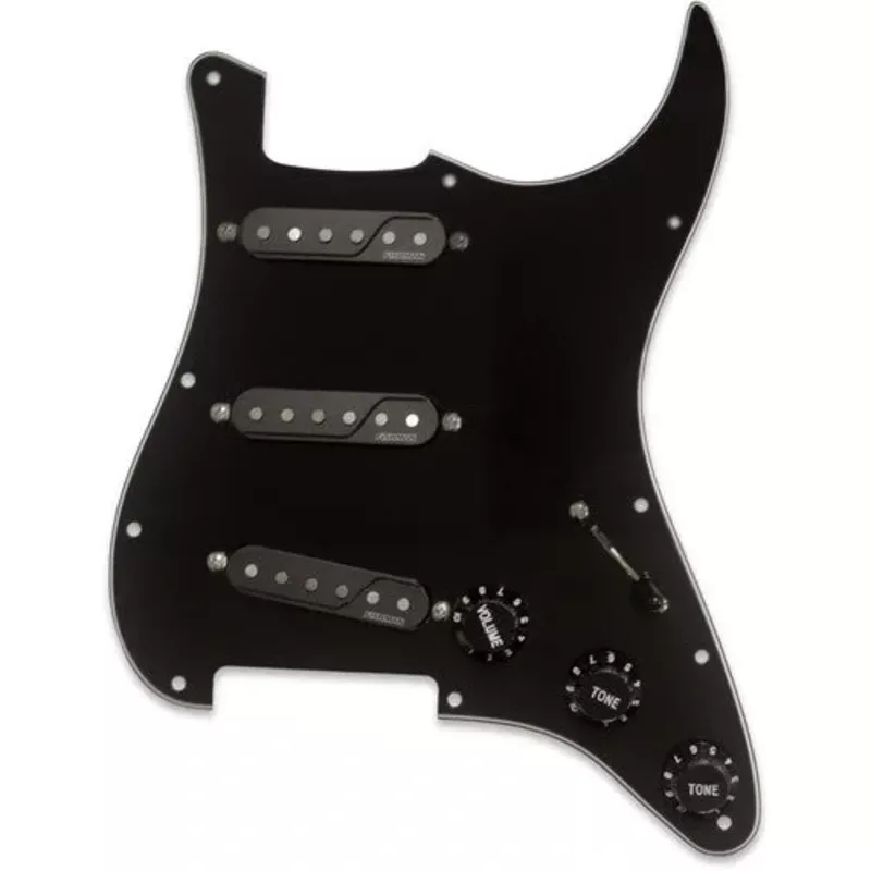 Fishman FLUENCE Loaded Pickguard Single Width Stratocaster Pickup Set – Black