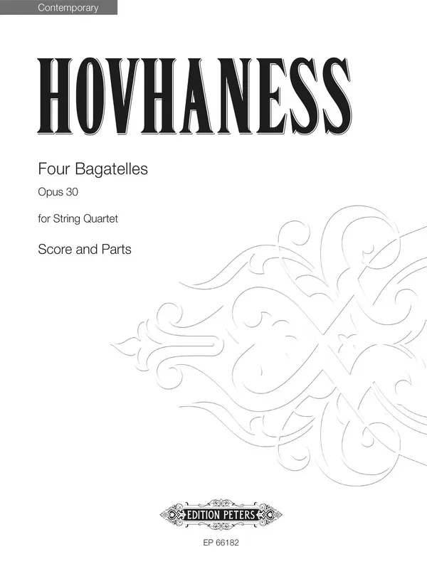Four Bagatelles for String Quartet Op. 30: String Quartet Score & Parts
