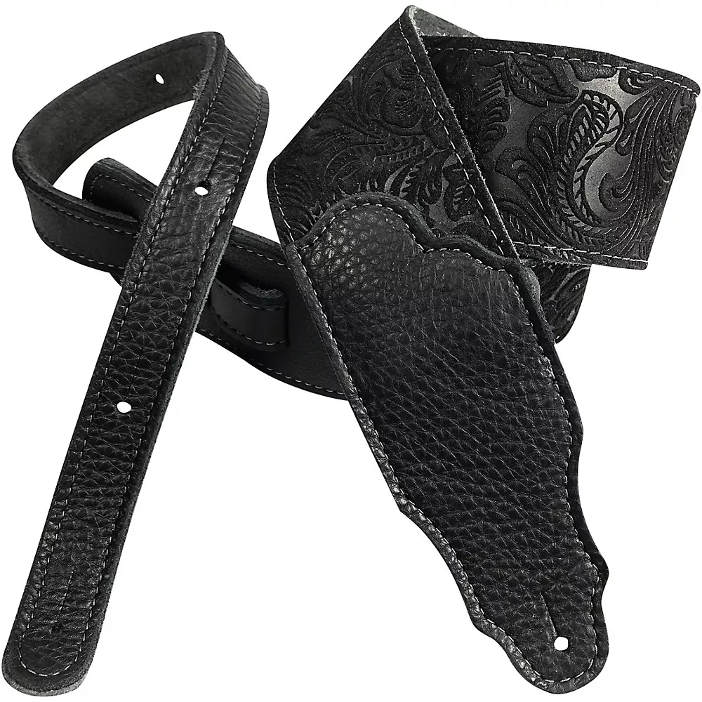 Franklin Strap 2.5" Embossed Suede Strap Black 2.5 in.
