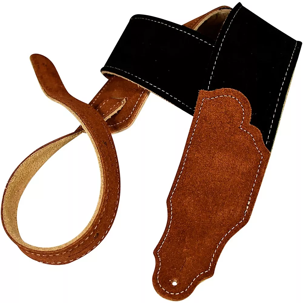 Franklin Strap Sedona Suede Guitar Strap Black with Rust Endtabs
