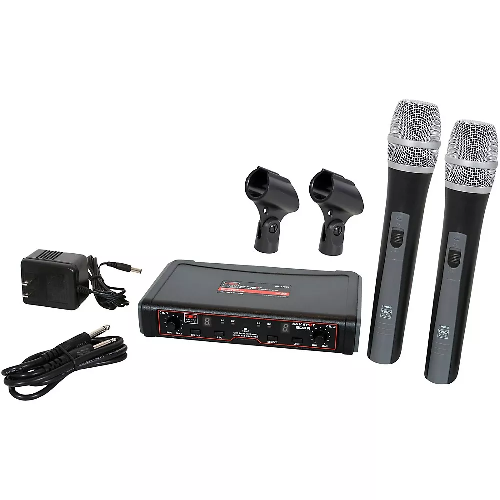Galaxy Audio EDXR/HH38N Dual-Channel Wireless Microphone System Includes the EDXR Receiver and 2 HH38 Handheld Transmitters Frequency CODE N 518-542 MHz Band N