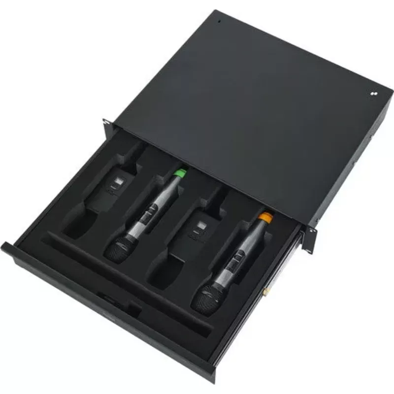Gator GRW-DRWWRLSS Rackworks Wireless Microphone Rack Drawer – 2U, 14.2″ Deep