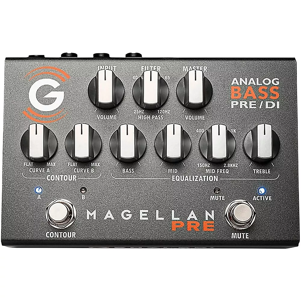 Genzler Amplification MAGELLAN PRE Analog Bass Pre/DI Effects Pedal Platinum Silver