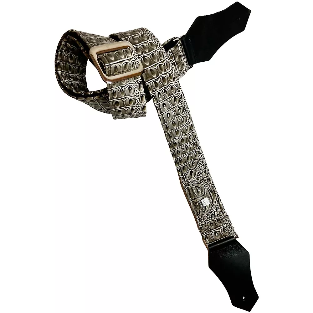 Get’m Get’m Aussie Gator Guitar Strap Ash Grey 2 in.