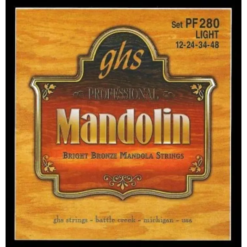 GHS PF280 Bright Bronze Mandola Strings Light Loop End 12-48