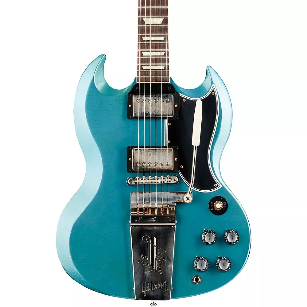 Gibson Custom Murphy Lab 1964 SG Standard Reissue With Maestro Vibrola Light Aged Electric Guitar - Antique Pelham Blue