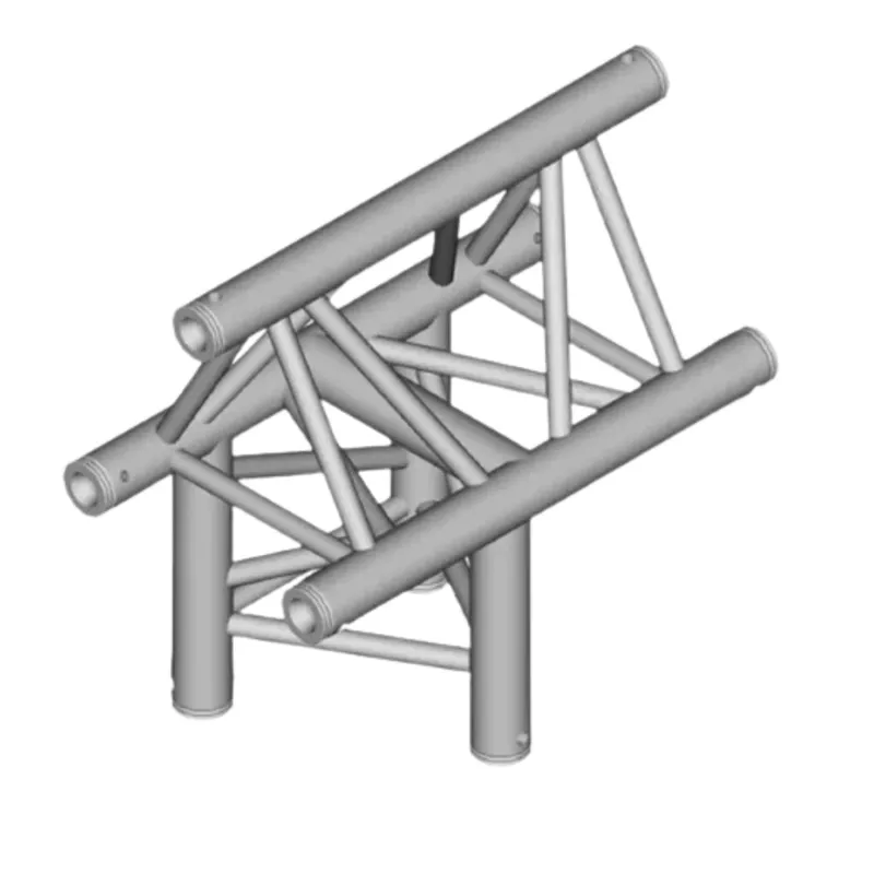 Global Truss F33-TR-4096H/O – 1.64′ 3-Way Triangular Horizontal T-Junction Apex Out for F33 Triangle Truss