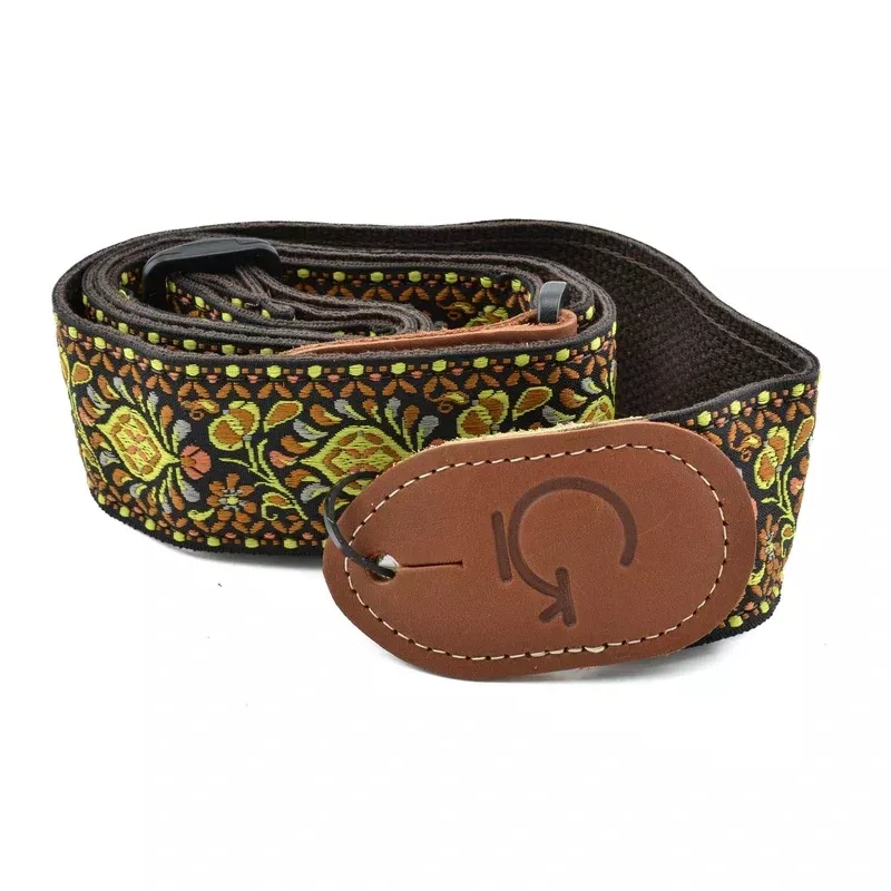 Gretsch G Brand Strap Yellow/Orange Brown Ends