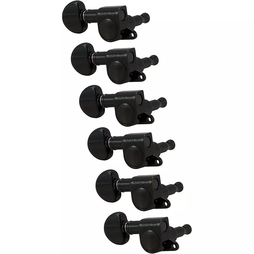 Grover Mini Rotomatics 205 Series Tuning Machines Black Chrome Reverse 6-in-line